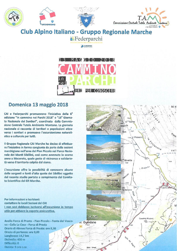 13 Maggio 2018 – In cammino nei parchi 2018