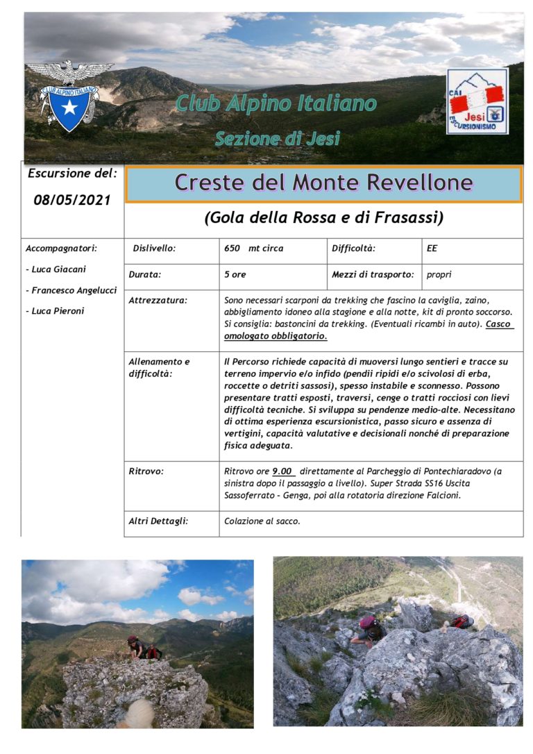 Monte Revellone da Pontechiaradovo, per escursionisti esperti domenica 8 Maggio