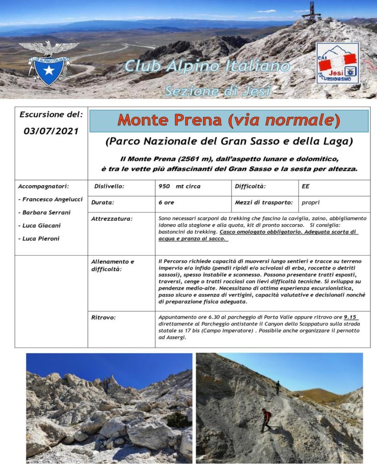 Monte Prena-Gruppo Gran Sasso 3 luglio
