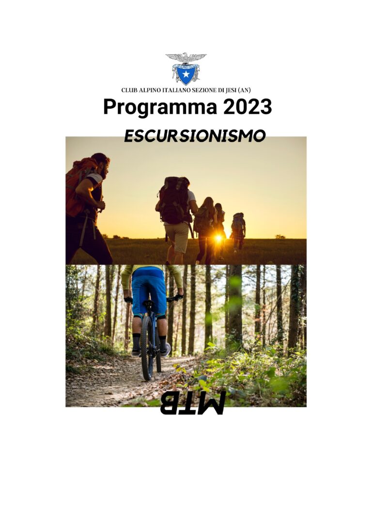 PROGRAMMA CICLO ED ESCURSIONISMO 2023